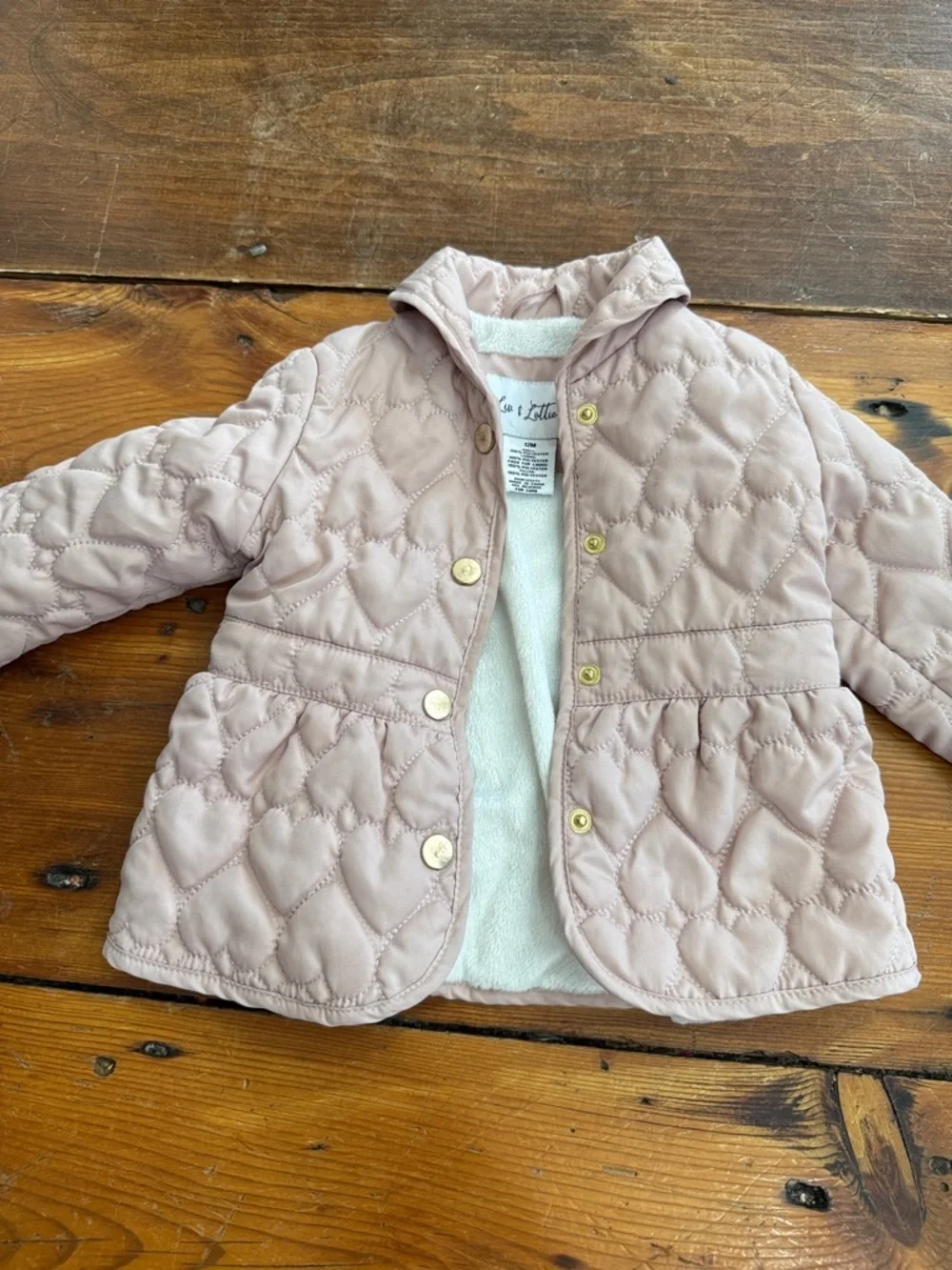 Liv & Lottie pink with fur lined coat size 12 month